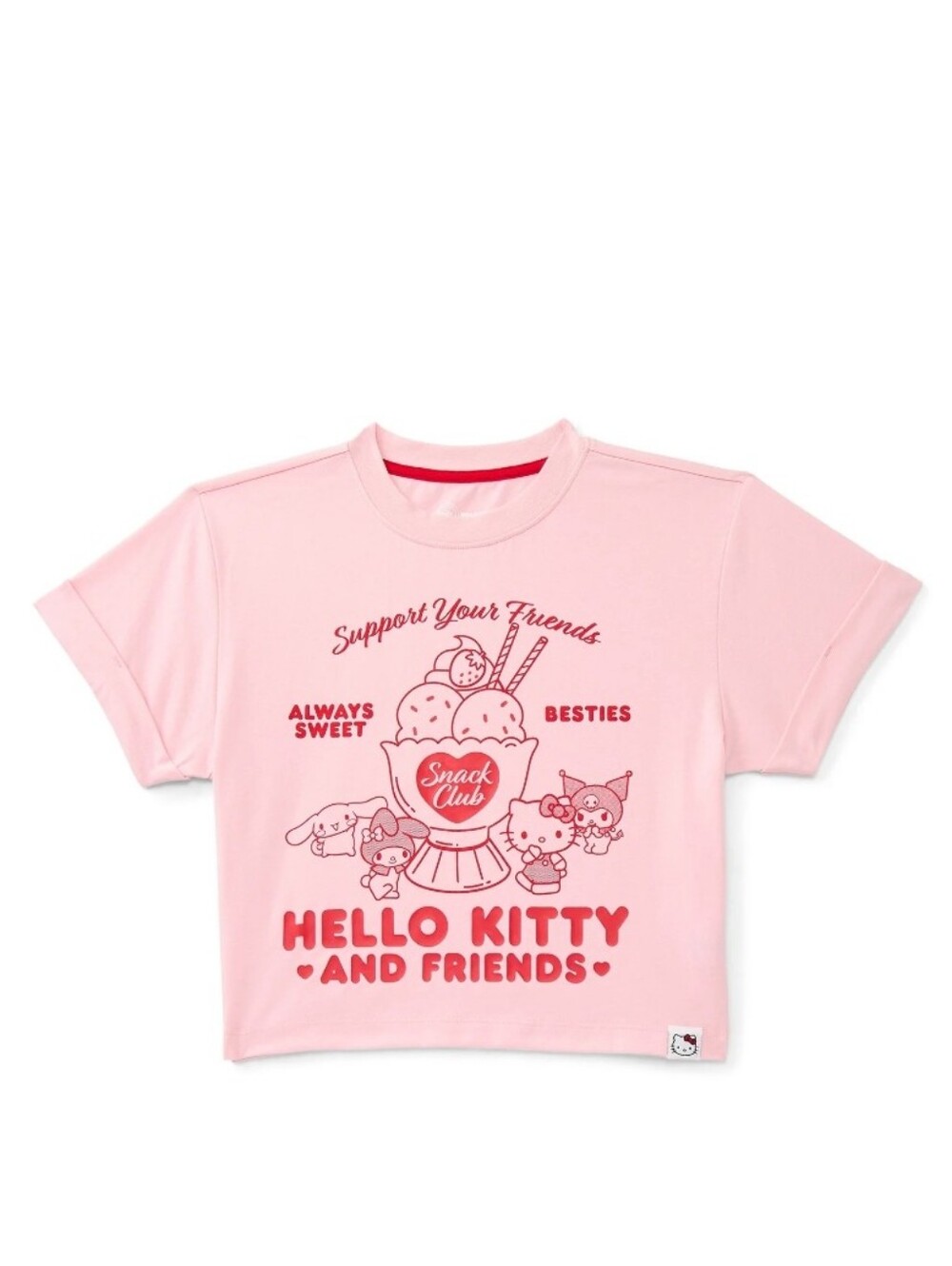Wonder Nation x Hello Kitty Girls Graphic Tee with Short Sleeves,